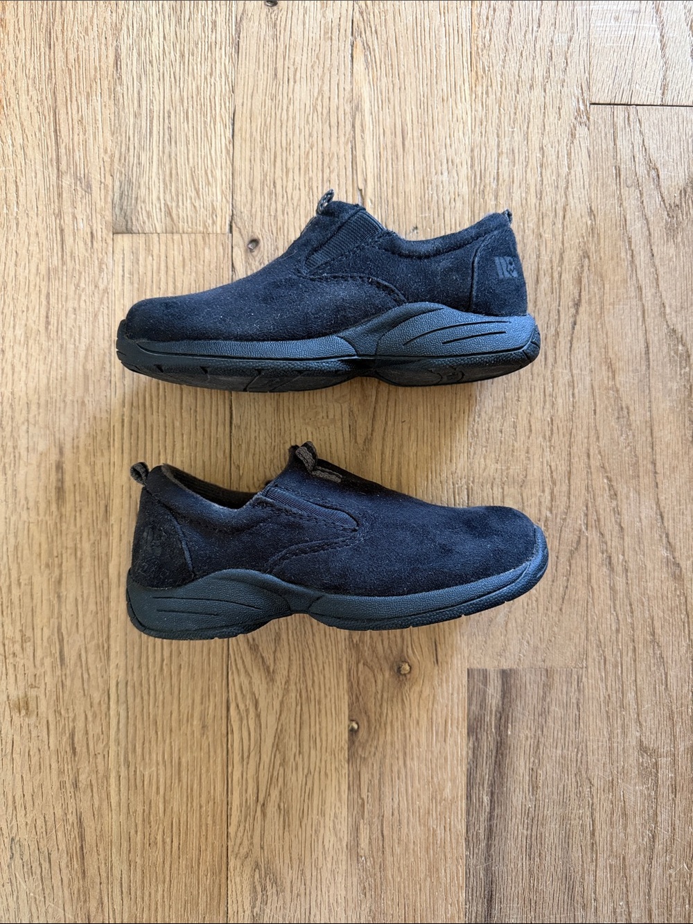 Rugged Outdoors Kids Black Slip-On Suede Comfort Loafers
